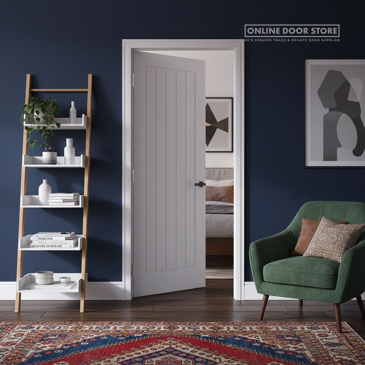 LPD White Mexicano FD30 Fire Door