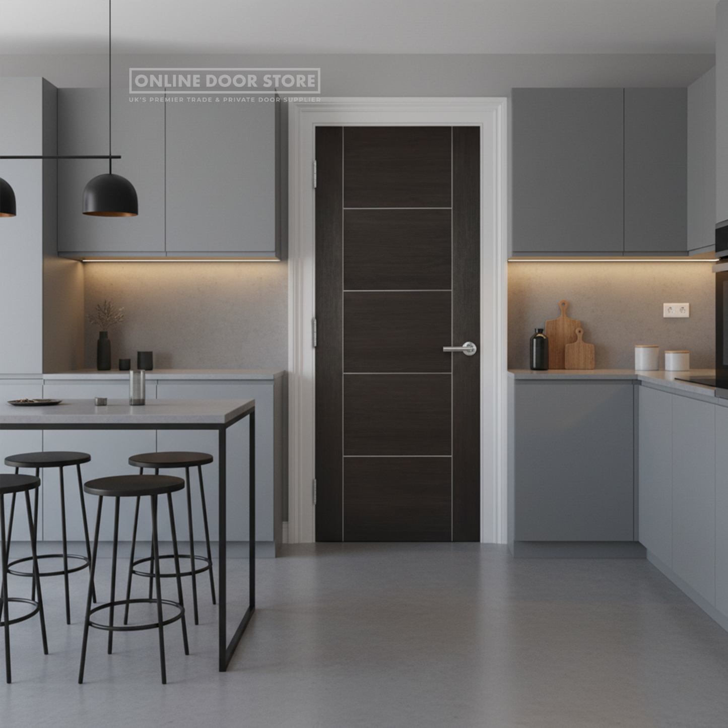 LPD Dark Grey Laminated Vancouver Internal Door