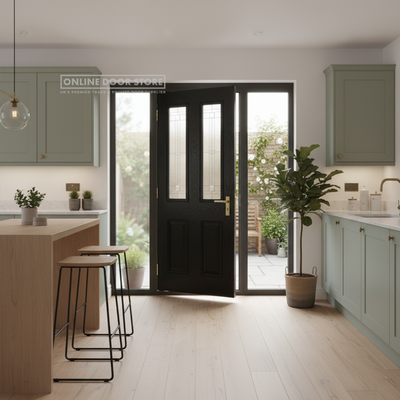 LPD GRP Malton Black External Glazed Door 2L