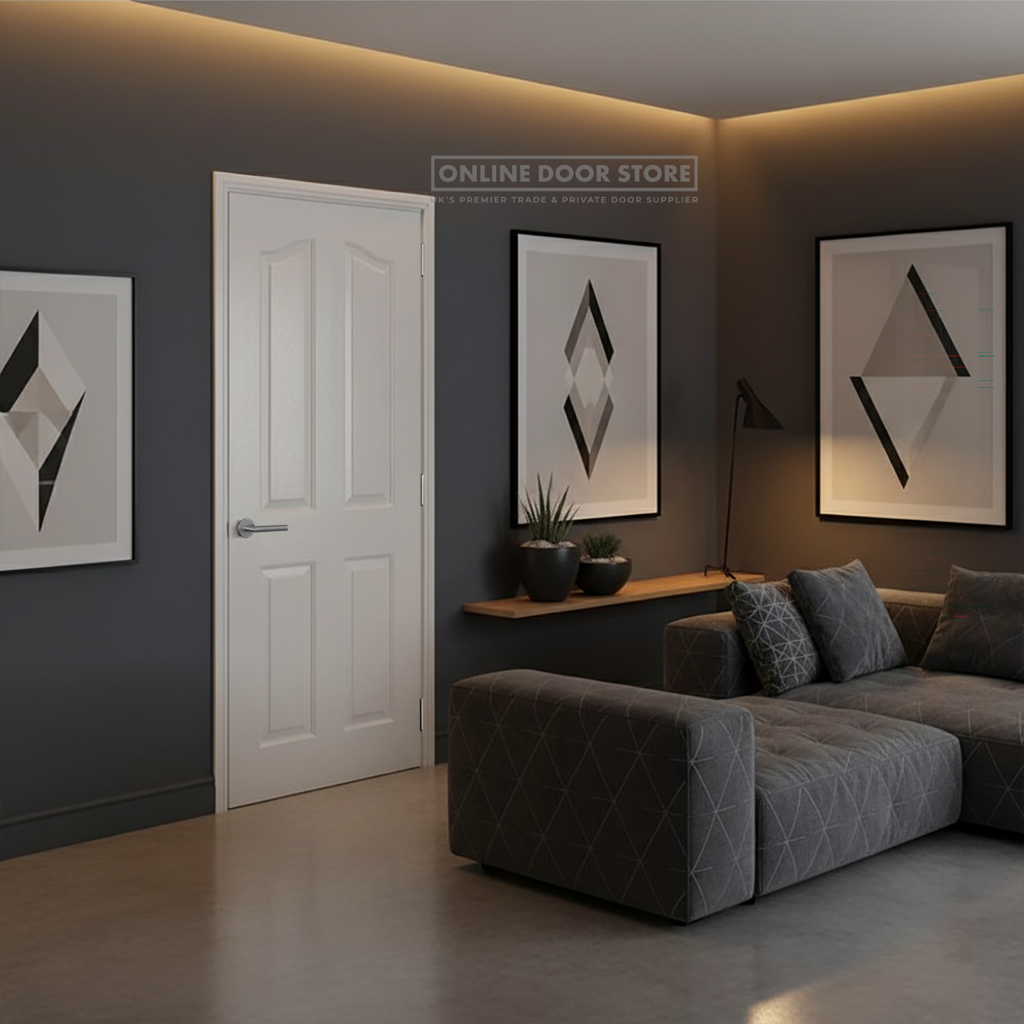 LPD White Moulded Mayfair 4-Panel Internal Door