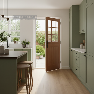 LPD Hardwood Stable Straight Top 9L M&T Unglazed External Door