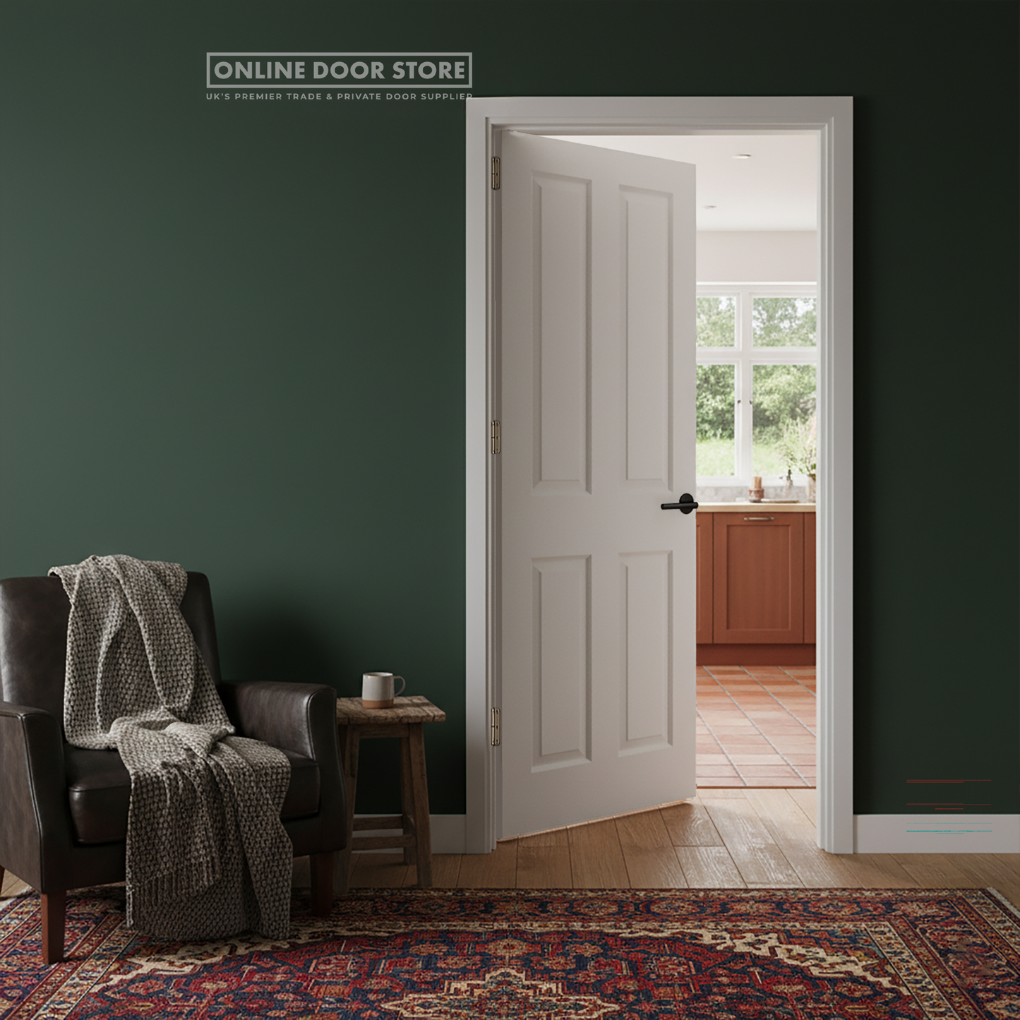 LPD White Moulded Textured 4-Panel Internal Door