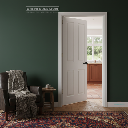LPD White Moulded Textured 4-Panel FD30 Fire Door
