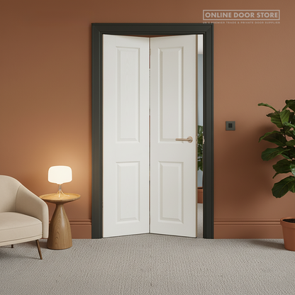LPD White Moulded Textured 4-Panel Bi-Fold Internal Door