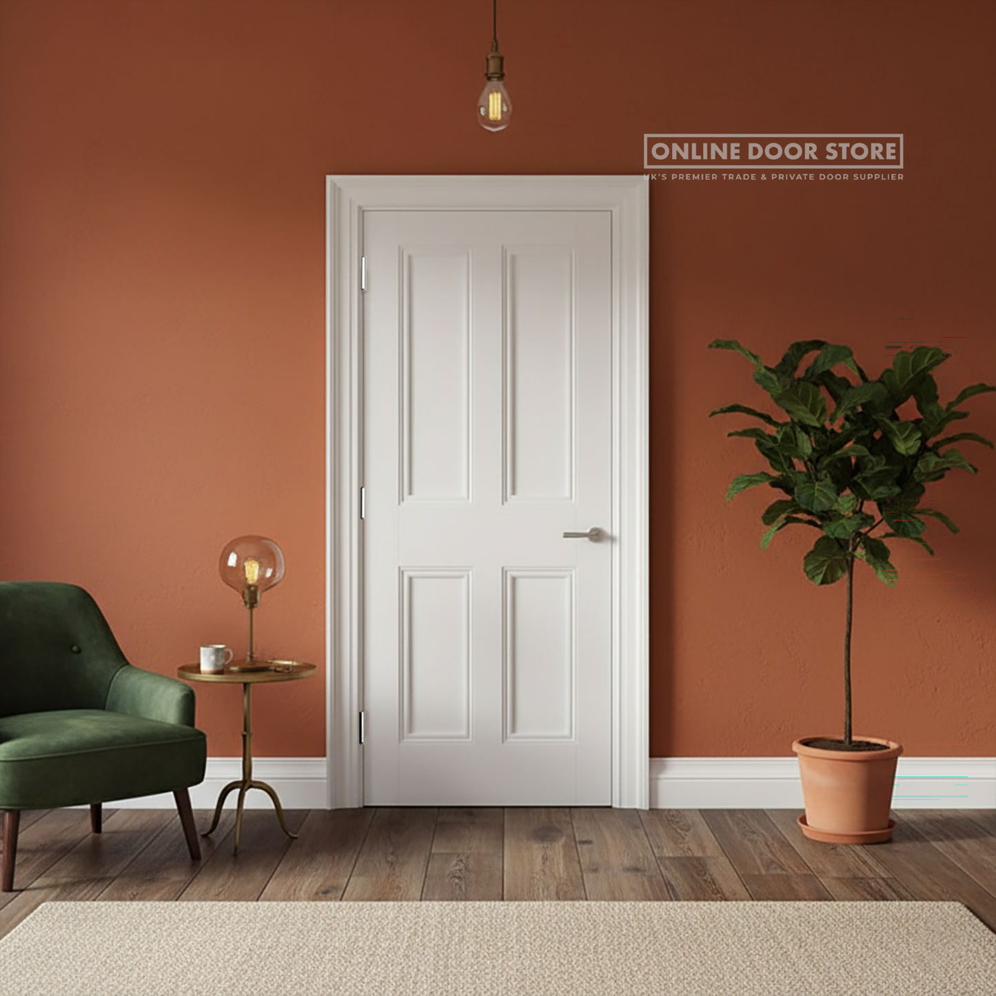 LPD White Nostalgia 4-Panel Internal Door