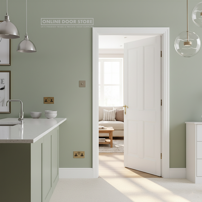 LPD White Canterbury 4-Panel FD30 Fire Door