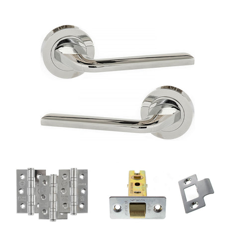 Atlantic Eco Surf Door Handle Pack Latch Set - Polished Chrome - Fire Door Pack