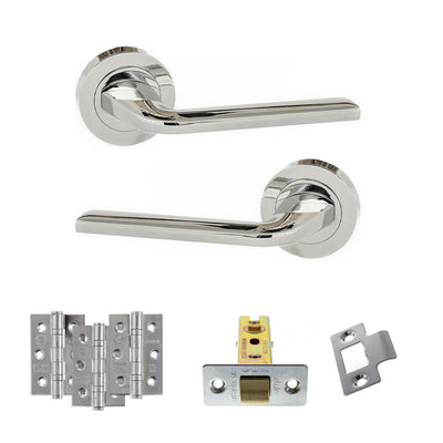 Atlantic Eco Surf Door Handle Pack Latch Set - Polished Chrome - Fire Door Pack