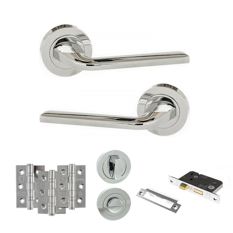 Atlantic Eco Surf Door Handle Pack Bathroom Set - Polished Chrome - Privacy Fire Door Pack