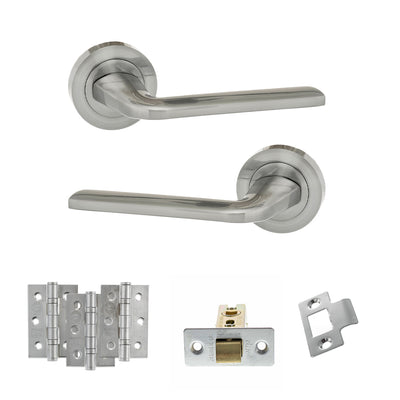 Atlantic Eco Surf Door Handle Pack Latch Set - Satin Chrome - Fire Door Pack