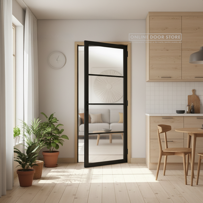 Aster Black Industrial 4-Light Internal Glazed Door