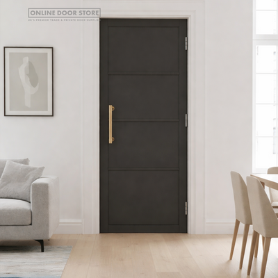 Aster Black Industrial 4-Panel Internal Door