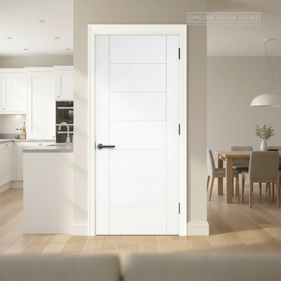 Aster Ladder 7-Panel White Primed FD30 Fire Door