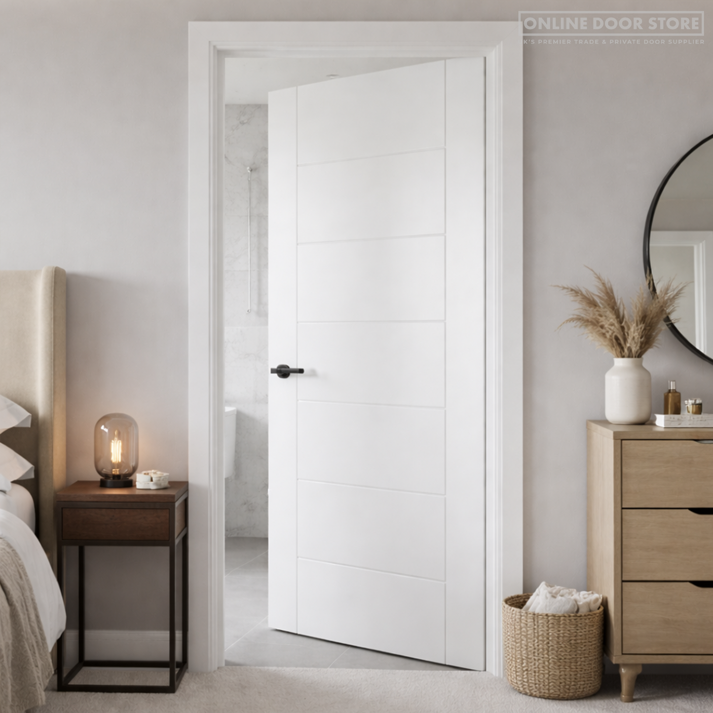 Aster Ladder 7-Panel White Primed Internal Door