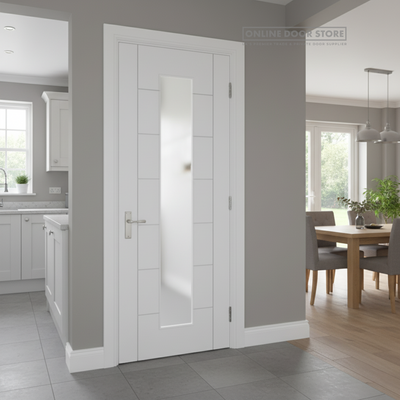 Aster Ladder 7 Panel White Long Light Internal Glazed Door