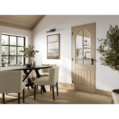 LPD Blonde Oak Mexicano Pre-finished Arched Square Top Internal Glazed Door
