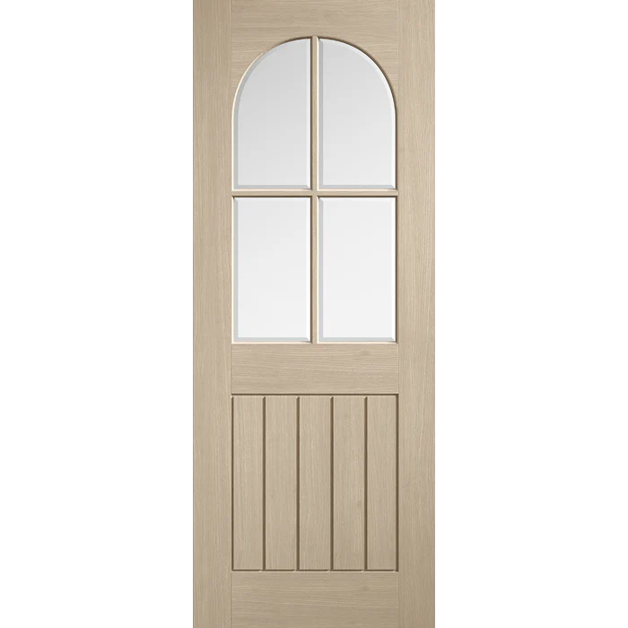 LPD Blonde Oak Mexicano Pre-finished Arched Square Top Internal Glazed Door
