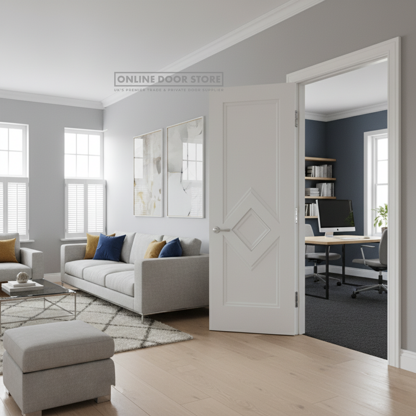 Deanta Ascot White Primed Internal Door