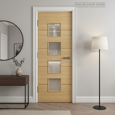 Deanta Augusta Prefinished Oak Glazed FD30 Fire Door