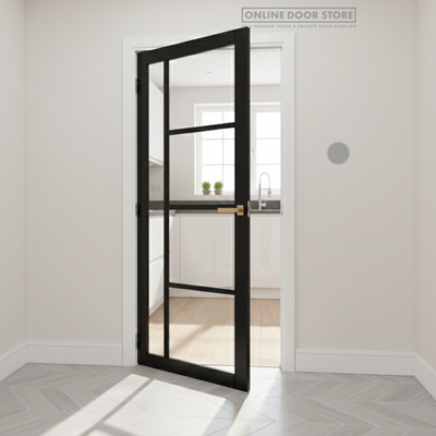 Deanta Brixton Pre-Finished Black Internal Glazed Door