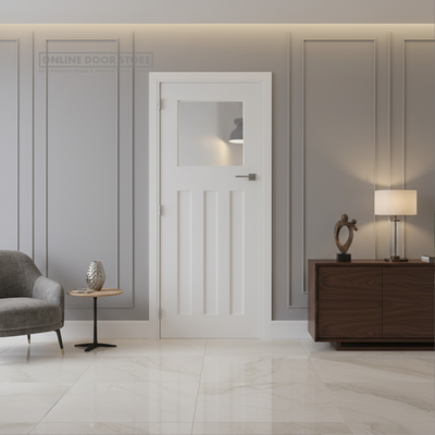 Deanta Cambridge 1930's White Primed Internal Glazed Door