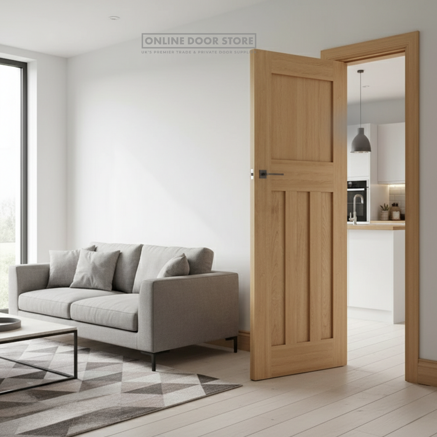 Deanta Cambridge Unfinished Oak Internal Door