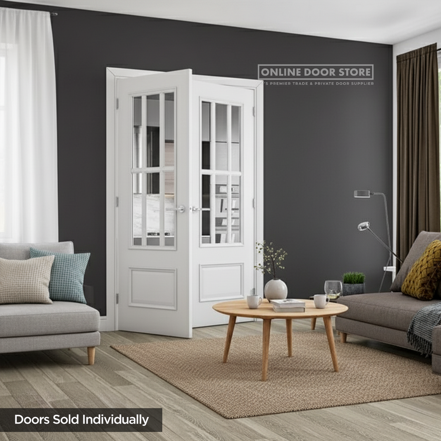 Deanta Canterbury White Primed Bevelled Internal Glazed Door