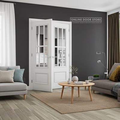 Deanta Canterbury White Primed Bevelled Internal Glazed Door