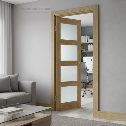 Deanta Coventry Prefinished Oak Frosted Internal Glazed Door