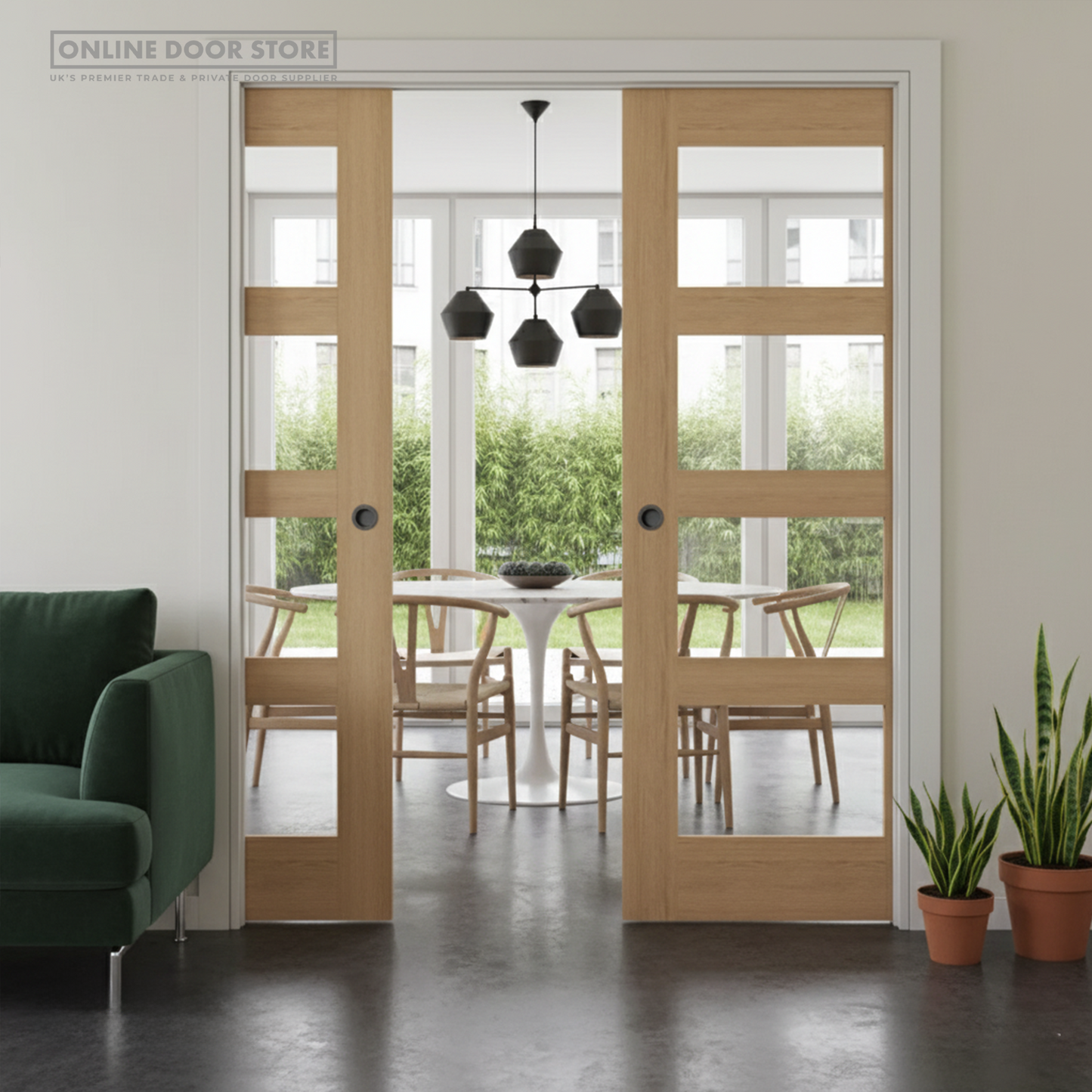 Deanta Coventry Unfinished Oak Internal Glazed Door
