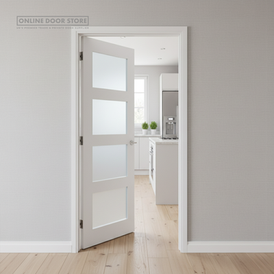 Deanta Coventry White Primed Frosted Internal Glazed Door