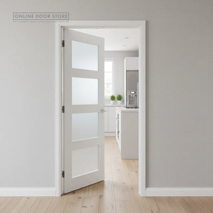 Deanta Coventry White Primed Glazed FD30 Fire Door