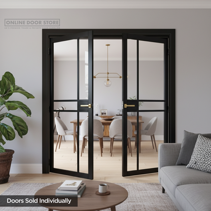 Deanta Dalston Pre-Finished Black Internal Glazed Door
