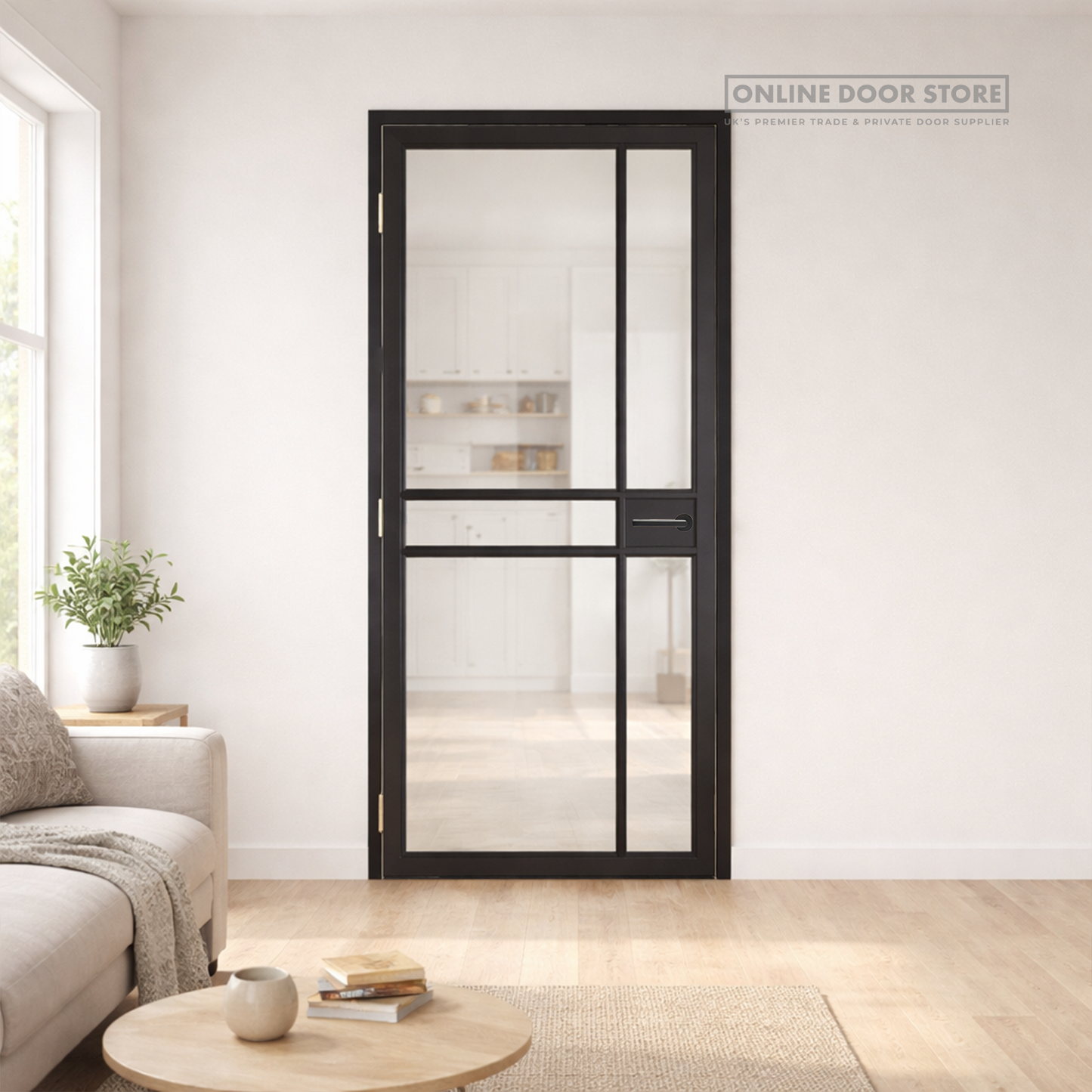 Deanta Dalston Pre-Finished Black Internal Glazed Door