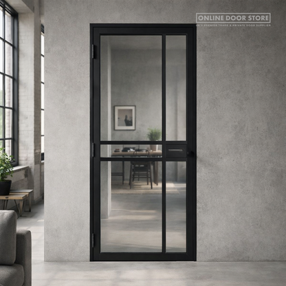Deanta Dalston Pre-Finished Black Tinted Internal Glazed Door