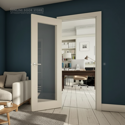 Deanta Denver White Primed Internal Glazed Door