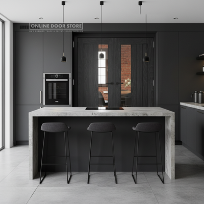 Deanta Ely Pre-Finished Brushed Black Oak Glazed 1SL FSC Internal Door