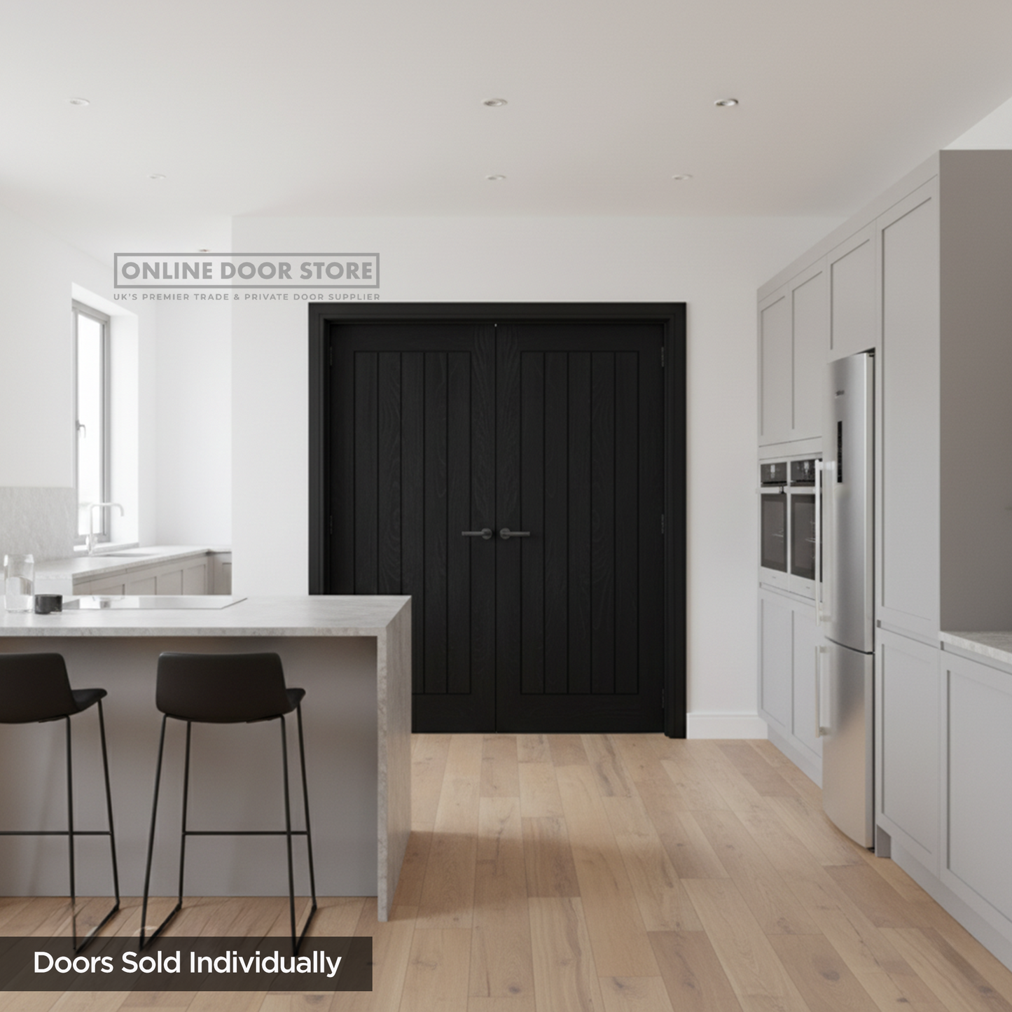 Deanta Ely Pre-Finished Brushed Black Oak Internal Door