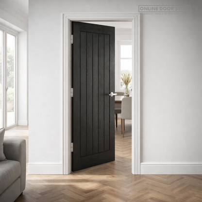 Deanta Ely Pre-Finished Brushed Black Oak Internal Door
