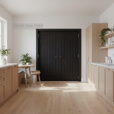 Deanta Ely Pre-Finished Brushed Black Oak Internal FD30 Fire Door