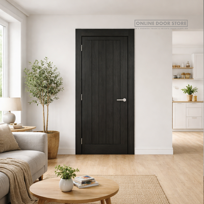 Deanta Ely Pre-Finished Brushed Black Oak Internal FD30 Fire Door