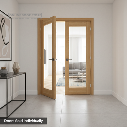 Deanta Ely Prefinished Oak Internal Glazed Door (1L Full)