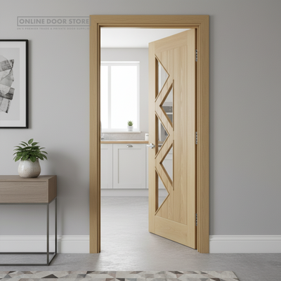 Deanta Ely Prefinished Oak Internal Glazed Door (5L)