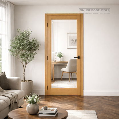 Deanta Ely Unfinished Oak Internal Glazed Door (1L Full)