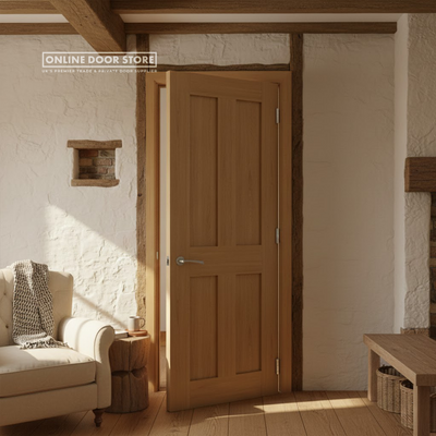 Deanta Eton Unfinished Oak FD30 Fire Door