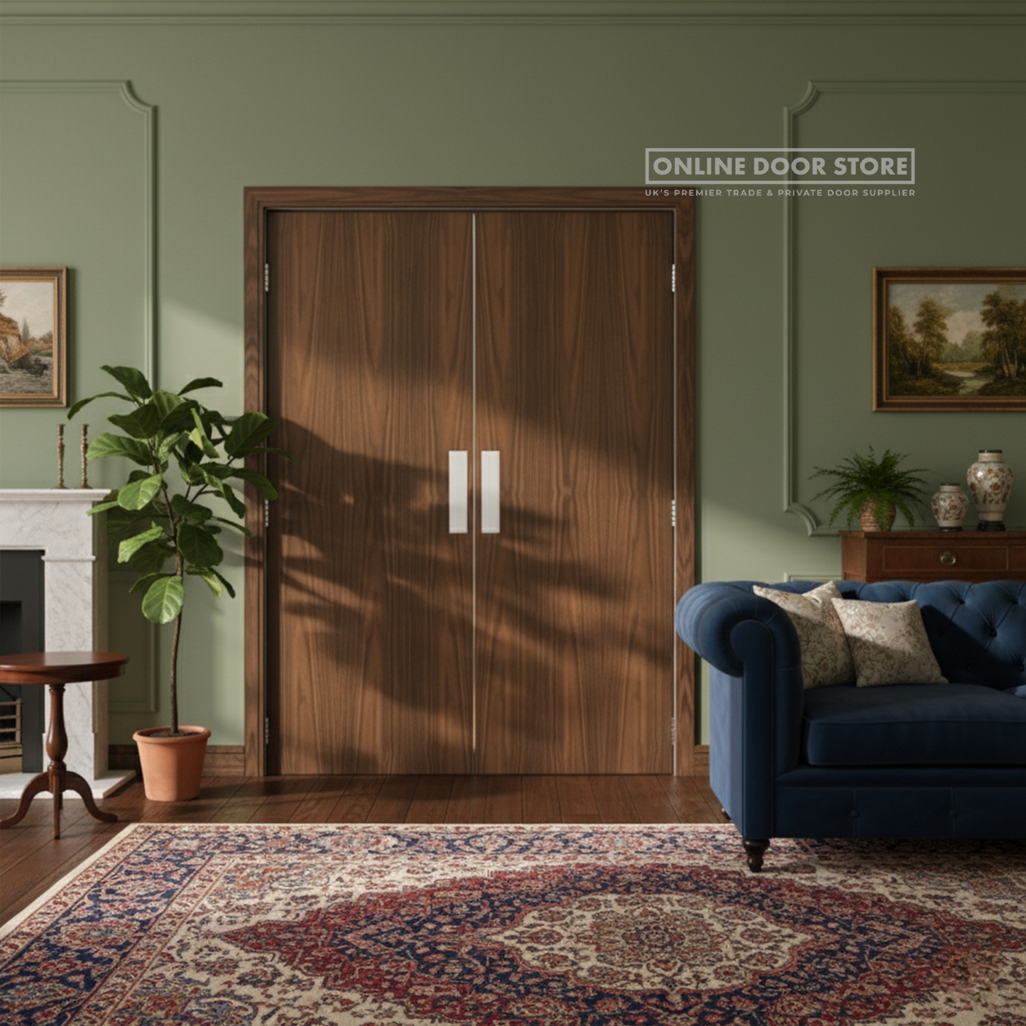 Deanta Flush Prefinished Walnut FD30 Fire Door