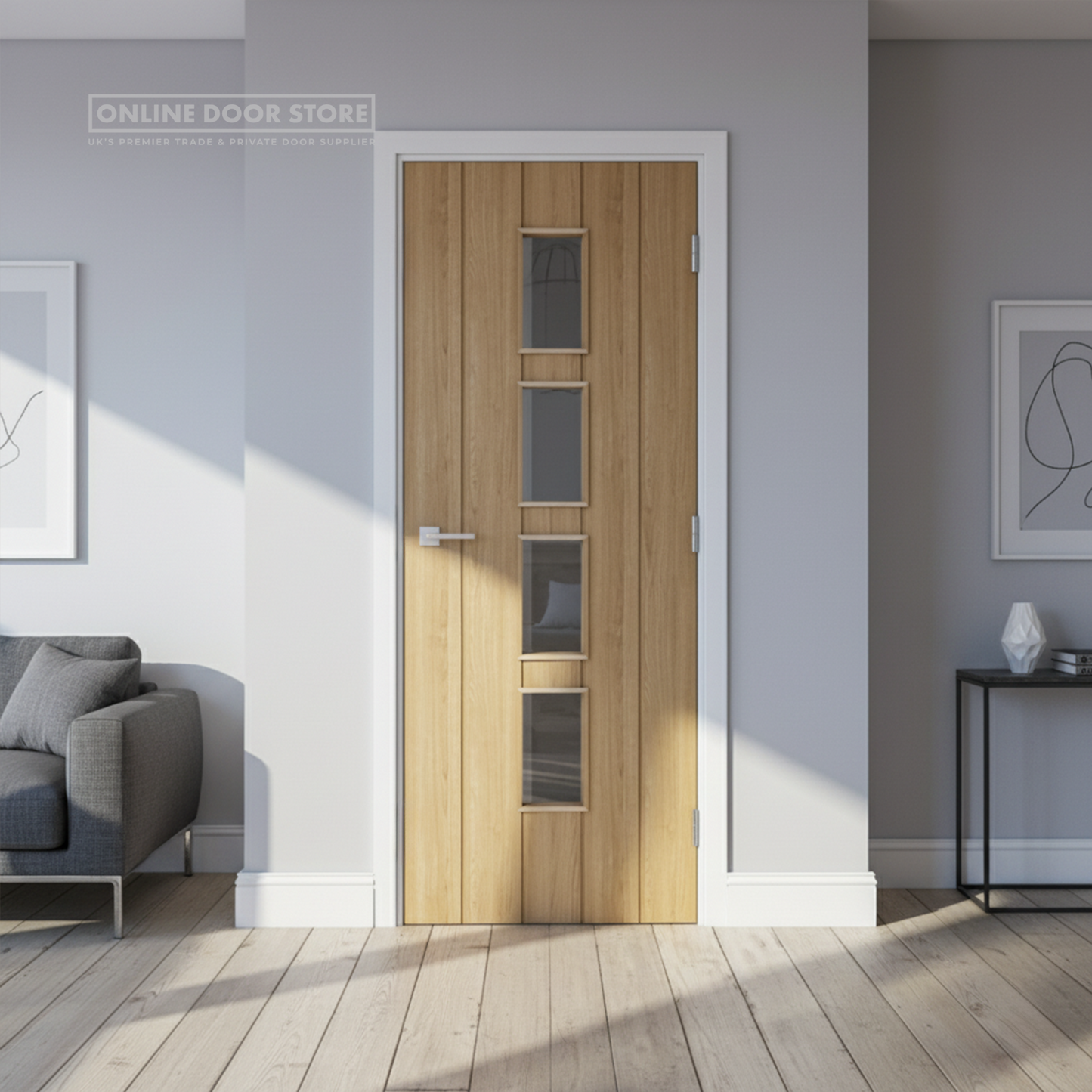 Deanta Galway Unfinished Oak Internal Glazed Door