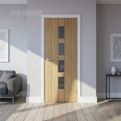 Deanta Galway Unfinished Oak Internal Glazed Door
