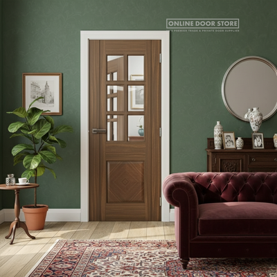Deanta Kensington Prefinished Walnut Bevelled Internal Glazed Door