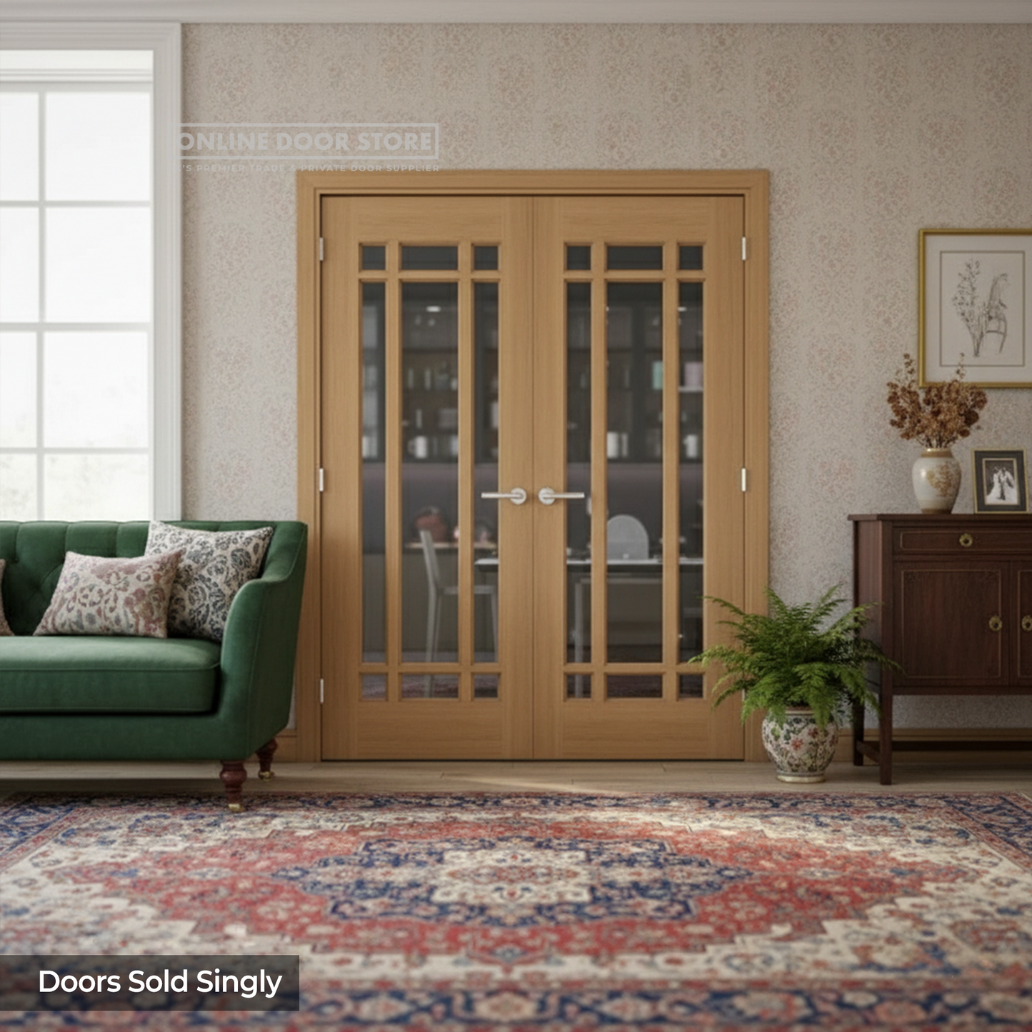 Deanta Kerry Unfinished Oak Bevelled Internal Glazed Door